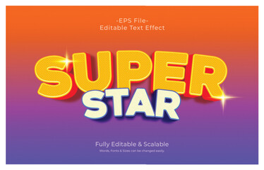 Super Star 3D editable text effect template