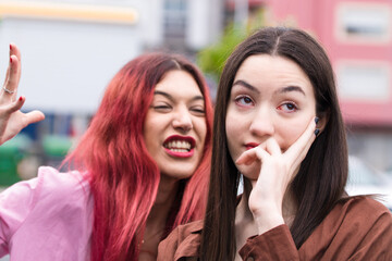 angry women arguing in the street