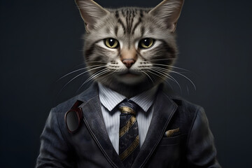 cat in a suit Made with Generative AI