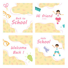 school theme flayer template vector illustration design, back to school