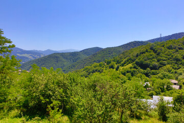 Fototapeta na wymiar Mountainous Armenia landscape on a sunny spring day