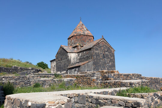 Armenia monastery Sevanavank on a sunny spring day