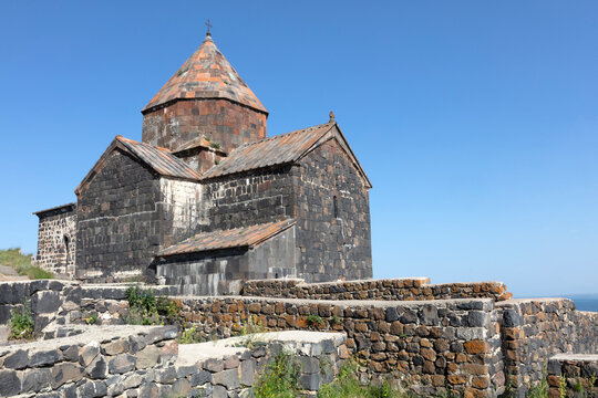 Armenia monastery Sevanavank on a sunny spring day