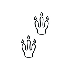 Hand drawn linear vector illustration of footsteps