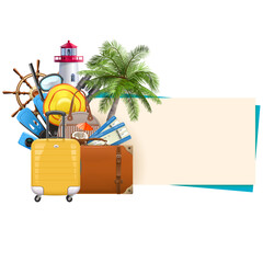 Vector Summer Holidays Concept with Stickers