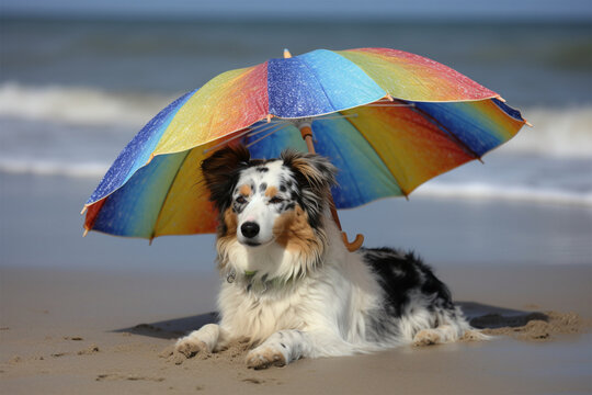 Generative AI.
A Dog Under A Beach Umbrella