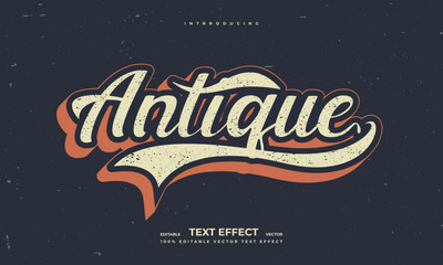 grunge vintage retro editable vector text effect alphabet font typography typeface