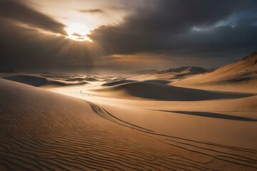 Obraz na płótnie Canvas sunset in the desert Created using generative AI tools