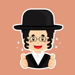 Happy Israel Character Sticker