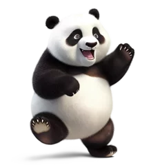 Foto op Plexiglas cute dancing panda, isolated on transparent background. Generative Ai © FP Creative Stock