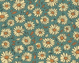 Fototapeta na wymiar Sunflower Wallpaper & Floral Patterns, Botanical Backgrounds, creative patterns and background