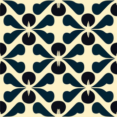 Captivating black and white art nouveau pattern on a white background. This seamless pattern showcases intricate details and exhibits influences from the art deco.