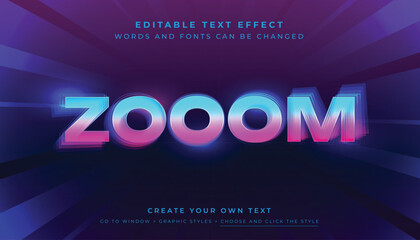 Premium Vector, Editable neon blue purple text effect. Cyber game technology typography graphic style 