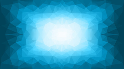 graphic illustration Ice pattern triangle or crystal with a gradient of blue and white.