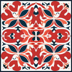 Striking design in red, white, and blue stands out against a bold black background, forming a seamless pattern that exudes a sense of dynamism and style.