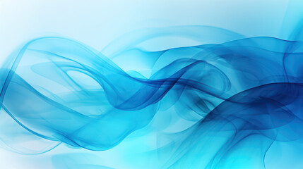 Cyan abstract background, smoke, translucent, waves