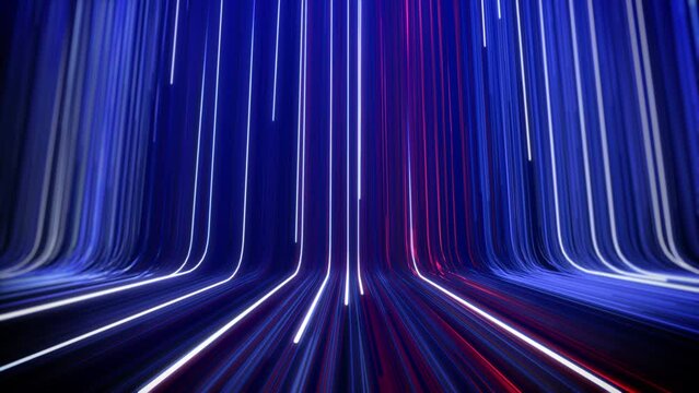 Technology stage background with light lines flowing looped