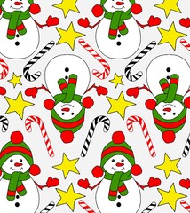 
Cartoon snow ice fashion image cute cute decoration commonly used to decorate school work Christmas festival New Year bright colors fashion children kids t-shirts children repeat cute do pattern.