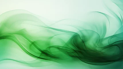 Deurstickers Green abstract background, smoke, translucent, waves © Adam Barker