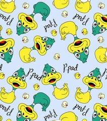 Little ducks and rubber ring anchors switch back and forth with cute patterns. anchor animal artistic baby background beach beautiful bird blue boy captain cartoon colorful cute design