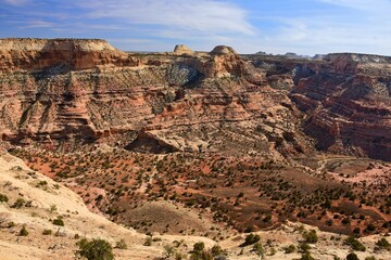 the colorful and steep  little grand canyon in the san rafael river canyon on a sunny winter day along the remote buckhorn draw road in the northern san rafael swell near green river,  utah 