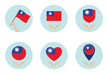 Obraz premium flag taiwan in hand