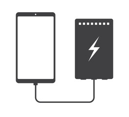 smartphone with powerbank icon