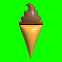 3D Ice Cream Graphic Assets with Greenscreen Background
