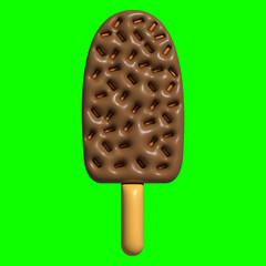 3D Ice Cream Graphic Assets with Greenscreen Background