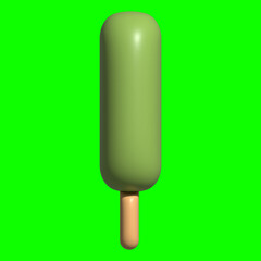 3D Ice Cream Graphic Assets with Greenscreen Background