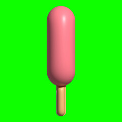 3D Ice Cream Graphic Assets with Greenscreen Background