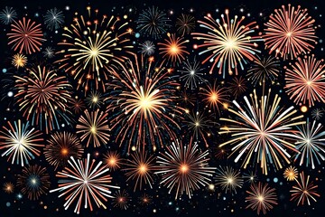 Fototapeta premium Firework display celebration background. Generative AI