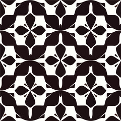 Mesmerizing black and white geometric design resembling a fractal muqarnas. Its seamless pattern lends itself well to fabric, creating an appealing repeating motif.