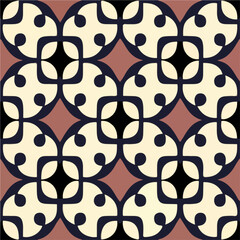 Charming black and white pattern against a pink background, showcasing a delightful repeating fabric pattern with icon like motifs, evoking the beauty of aizome patterns.