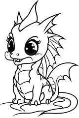 Sketch of a cute dragon of year 2024, generative ai	