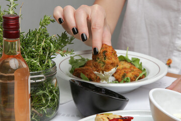 Traditional fish cakes served in the restaurant