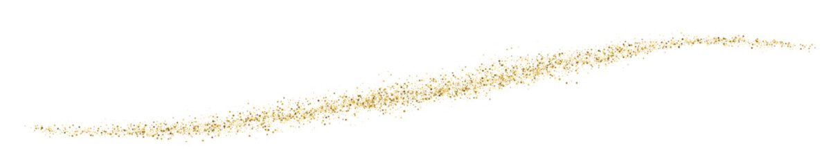Gold Glitter Texture On White. Horizontal Long Banner For Site. Panoramic Celebratory Background. Golden Explosion Of Confetti. Vector Illustration, Eps 10.