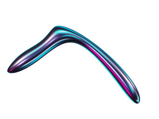 3d purple chrome metal organic fluid shape. Abstract liquid mercury metallic icon. 3d rendering aluminum gradient shape design element. Brutalist. 3D Illustration