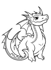 Naklejka premium Dragon of year 2024 llustration