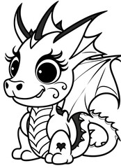 Fototapeta premium Dragon of year 2024 llustration, generative ai 