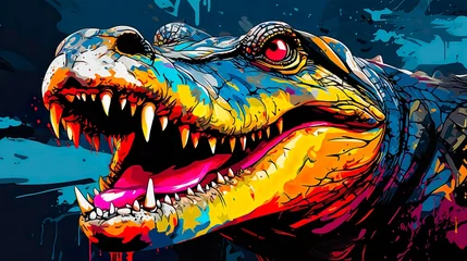 Illustration of a crocodile pop art © TimmiO