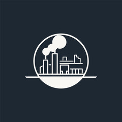 Factory building logo design vector illustration