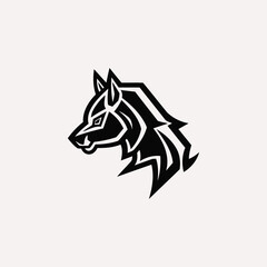 Abstract wolf head logo design vector illustration