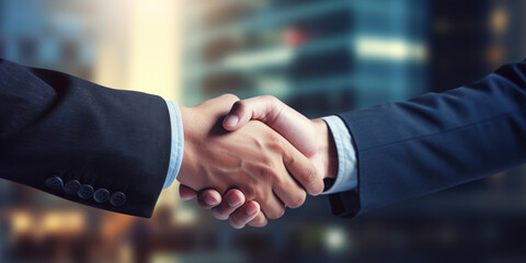 Businessmen making handshake with partner, greeting, dealing, merger and acquisition, business cooperation concept, for business, finance and investment background