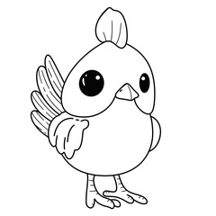 Animal coloring picture, line drawing, illustration