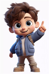 Cute Boy Happy Cartoon Character