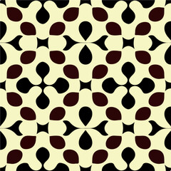 Captivating black and white pattern adorned with red circles, combining background fractal muqarnas and peppermint motifs. The result is an art nouveau inspired pattern with an elegant allure.