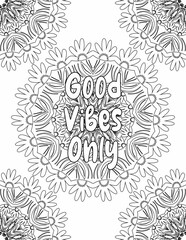 Printable Affirmation Coloring Pages, Mandala Coloring Pages for Mindfulness and Stress-free for Kids and Adults