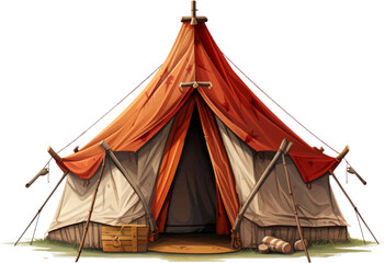 Tourist tent isolated on a white background.