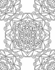 Positive Affirmation Coloring sheet , Mandala Coloring Pages for Self-acceptance for Kids and Adults
